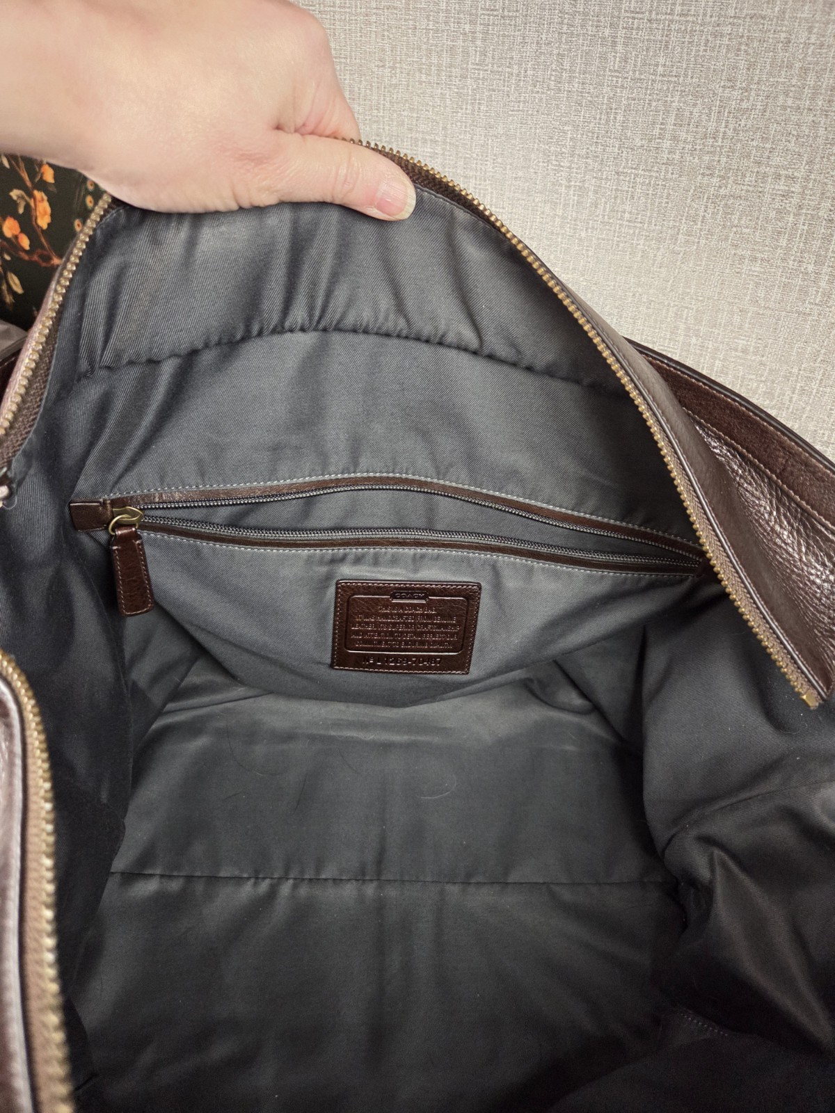COACH Bleecker Weekend XL Leather Tote Bag Dark Brown RARE COLOR Style# 70487