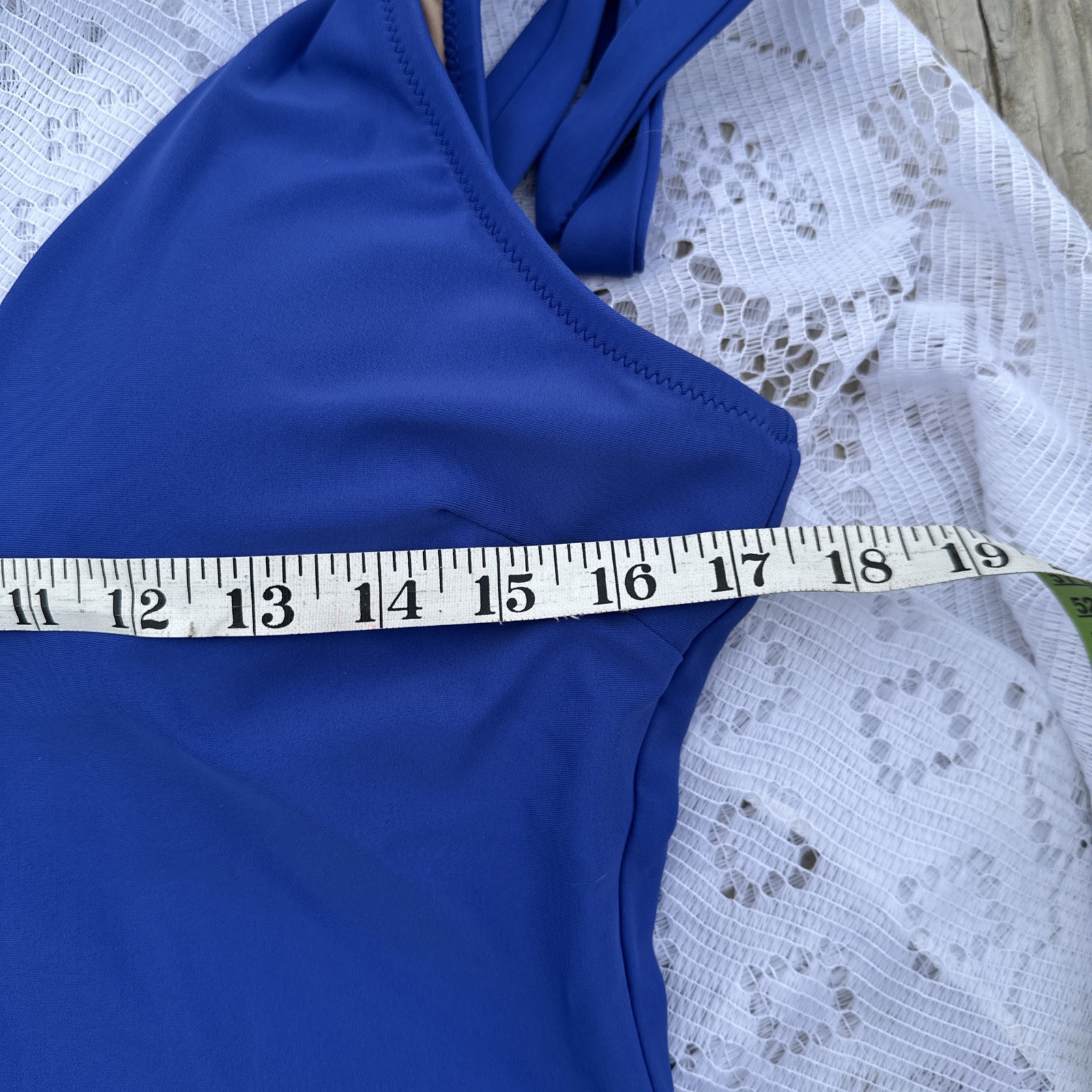 J.Crew Brilliant Blue Dual Tie-Shoulder One Piece Bathing Swimsuit Large L SP24