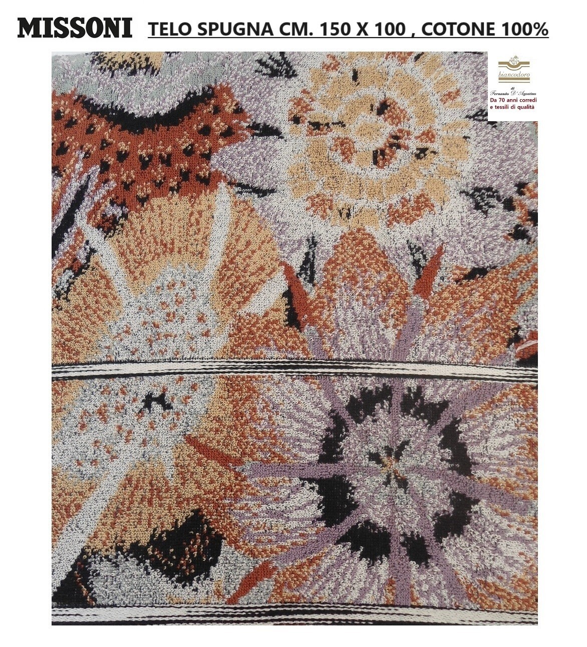 Beach Towel Sheet Sponge Missoni CM 150 x 100 Sea, Bathroom, Boat, Pool, Etc