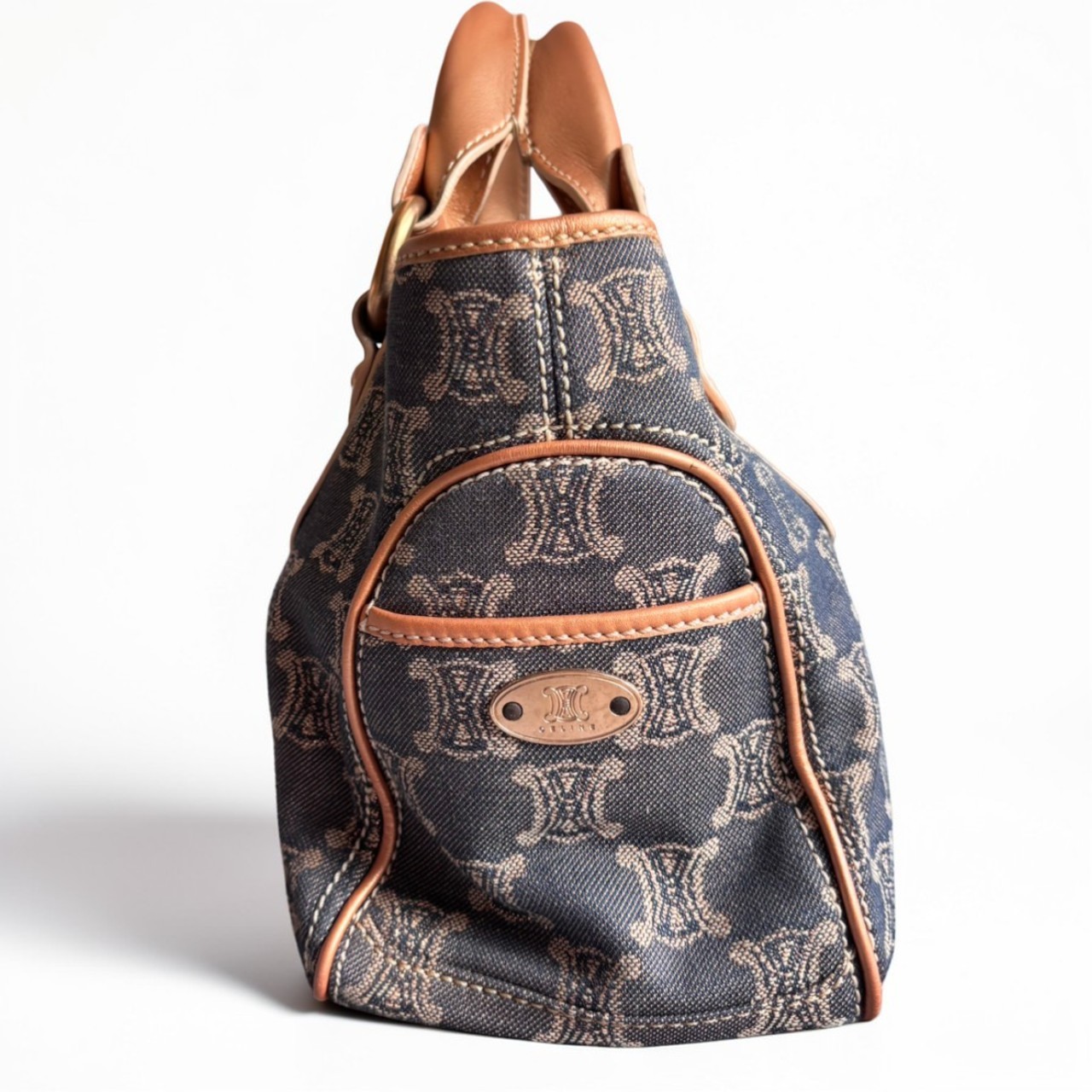 CELINE Shoulder Bag Boogie Bag Macadam Denim Authentic