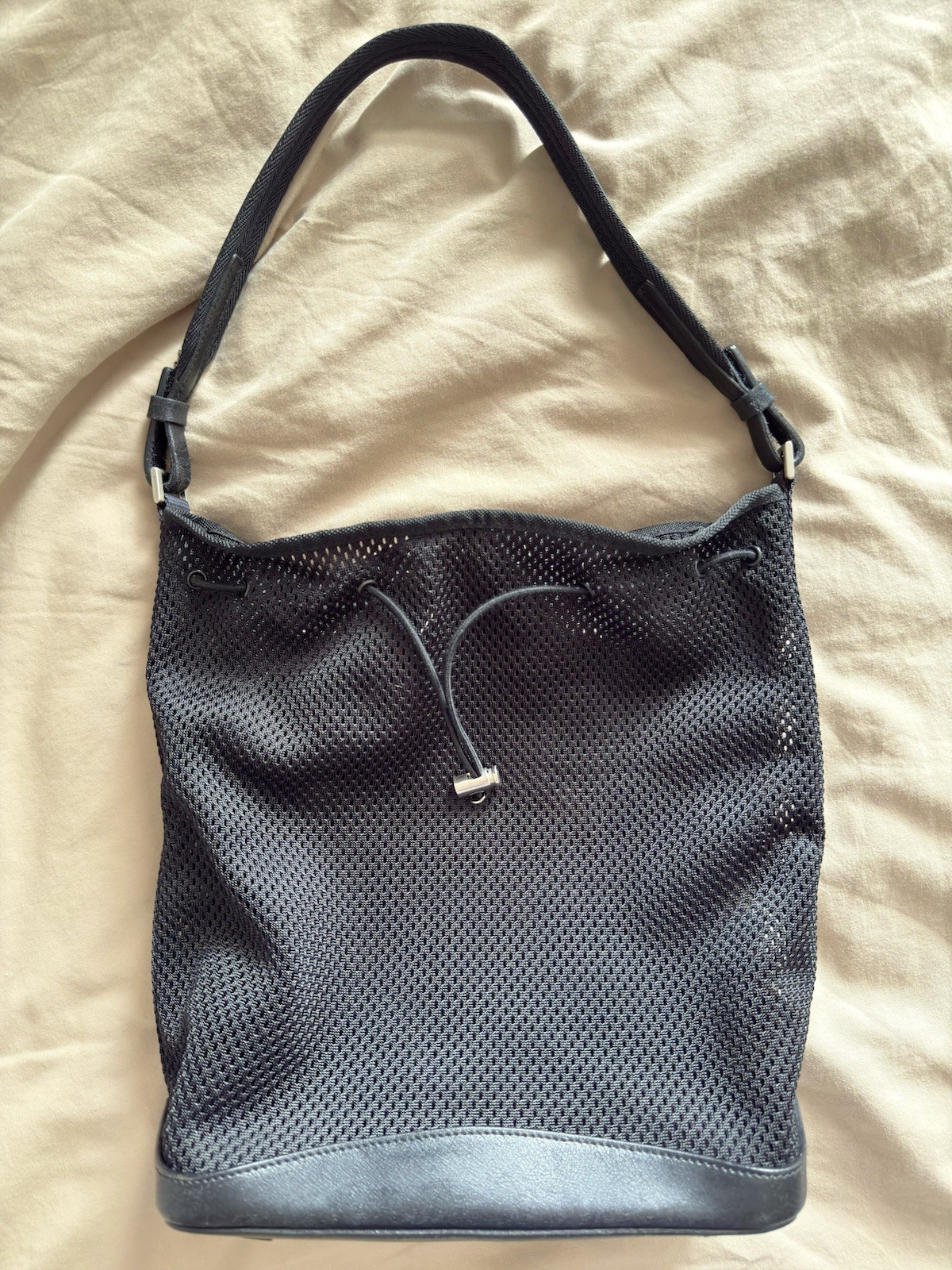 PRADA Mesh and Leather Messenger Bag – Authentic Vintage/Made in Italy