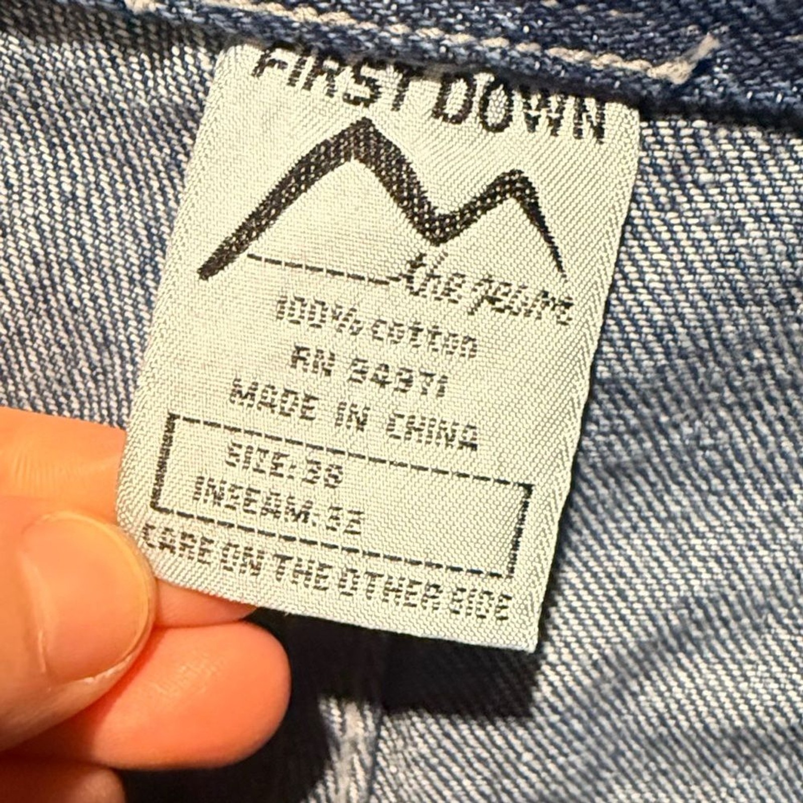 First Down Vtg Cargo Jeans mens 38×32 blue heavy utility baggy Y2K hiphop wide