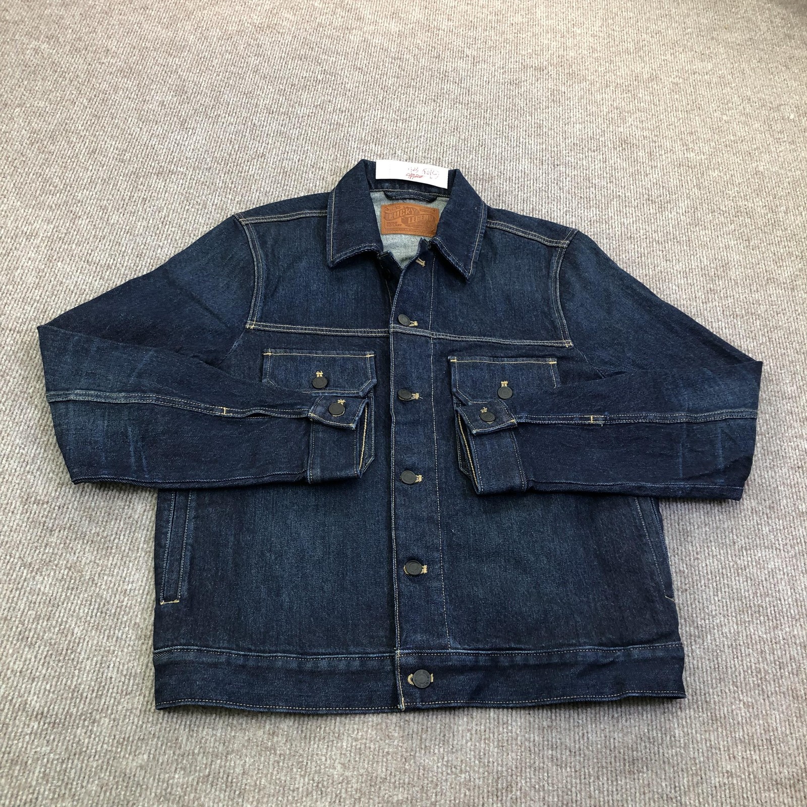 Lucky Legend Jacket Mens Large Blue Denim Trucker Button Front Casual Workwear