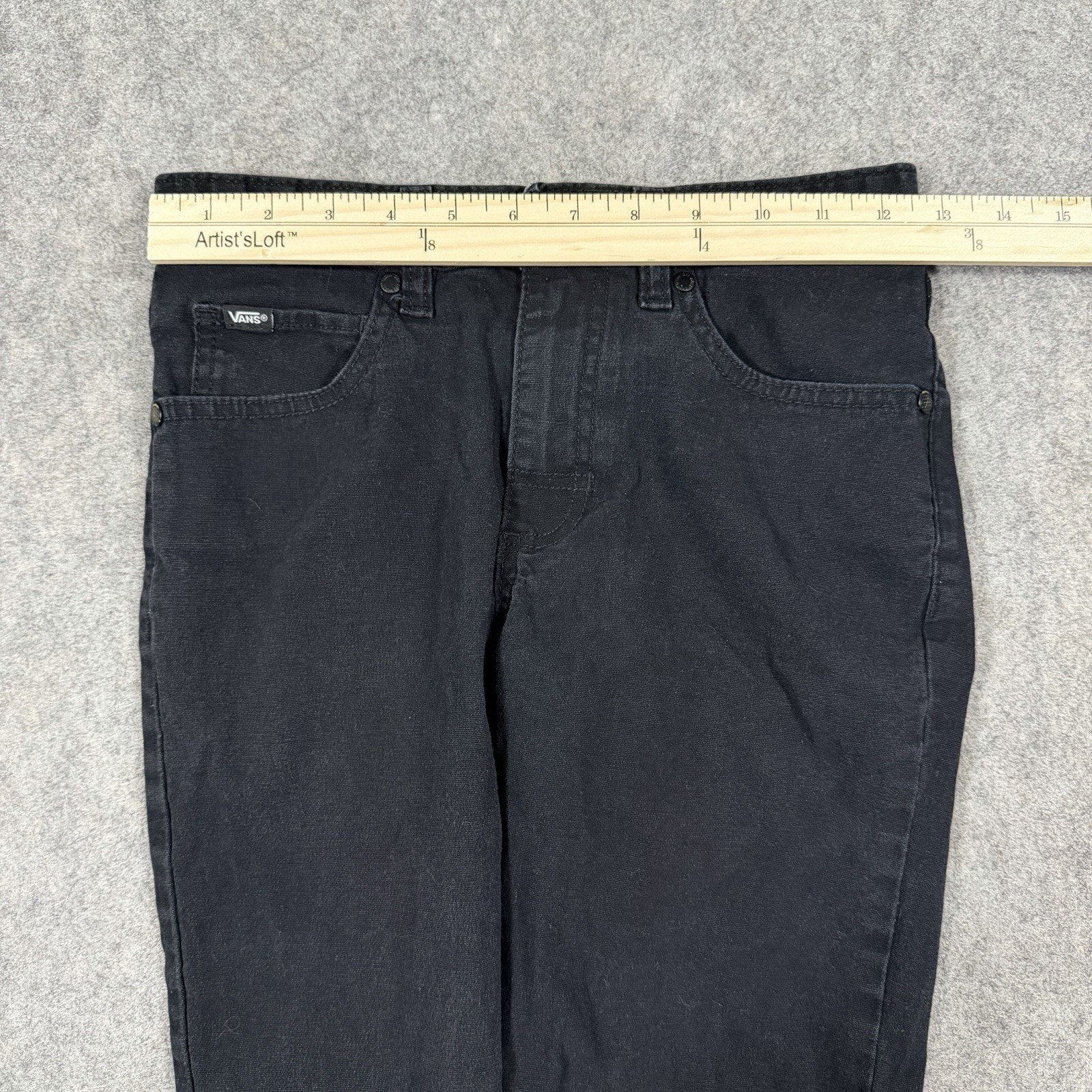 Vans Shorts Denim Jean Shorts Youth Boy’s Size 12 (Actual Fits 25.5×8.75) Black