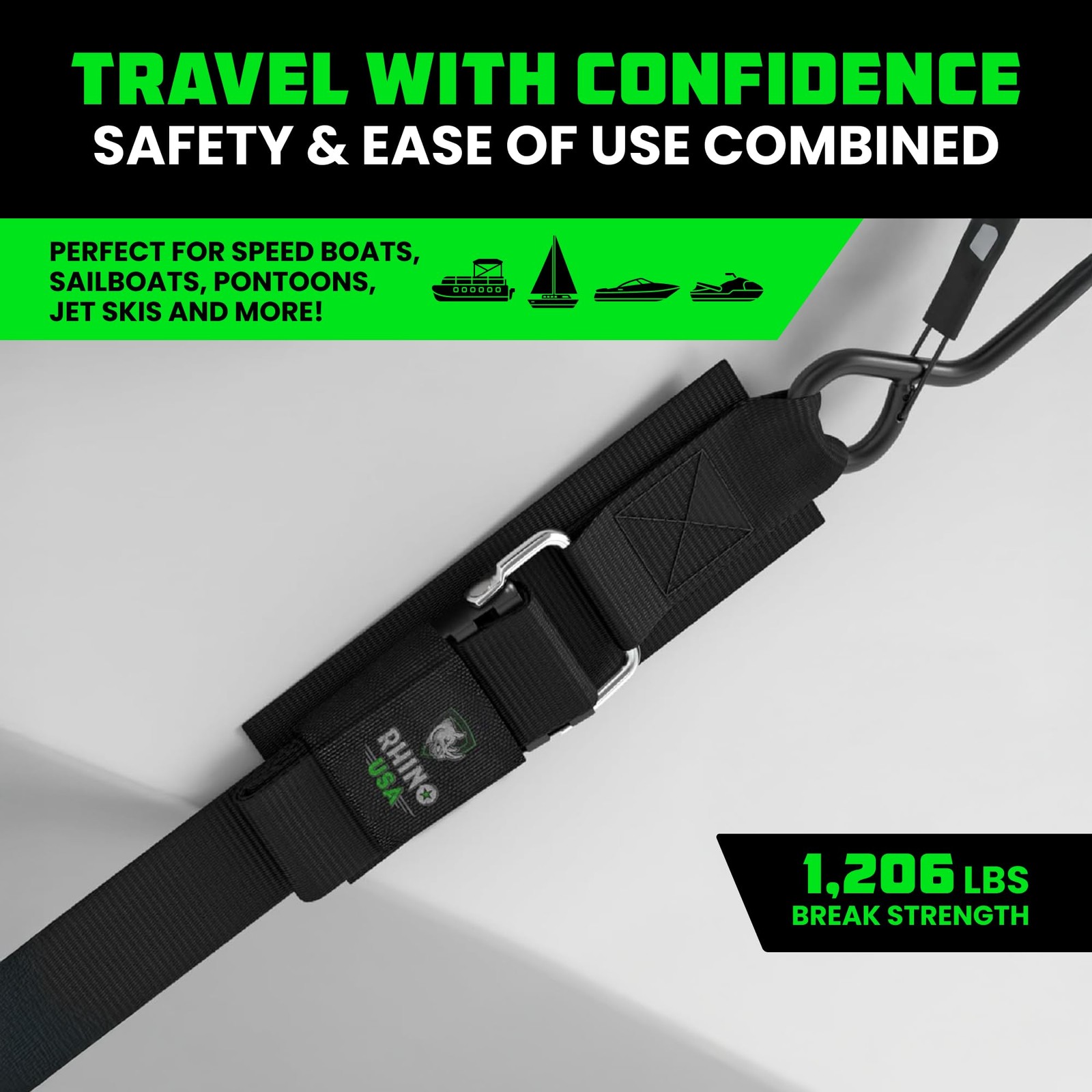 Rhino Usa Boat Trailer Straps 2-Pack – Heavy Duty 2 Inch X 48 Inch Boat Tie