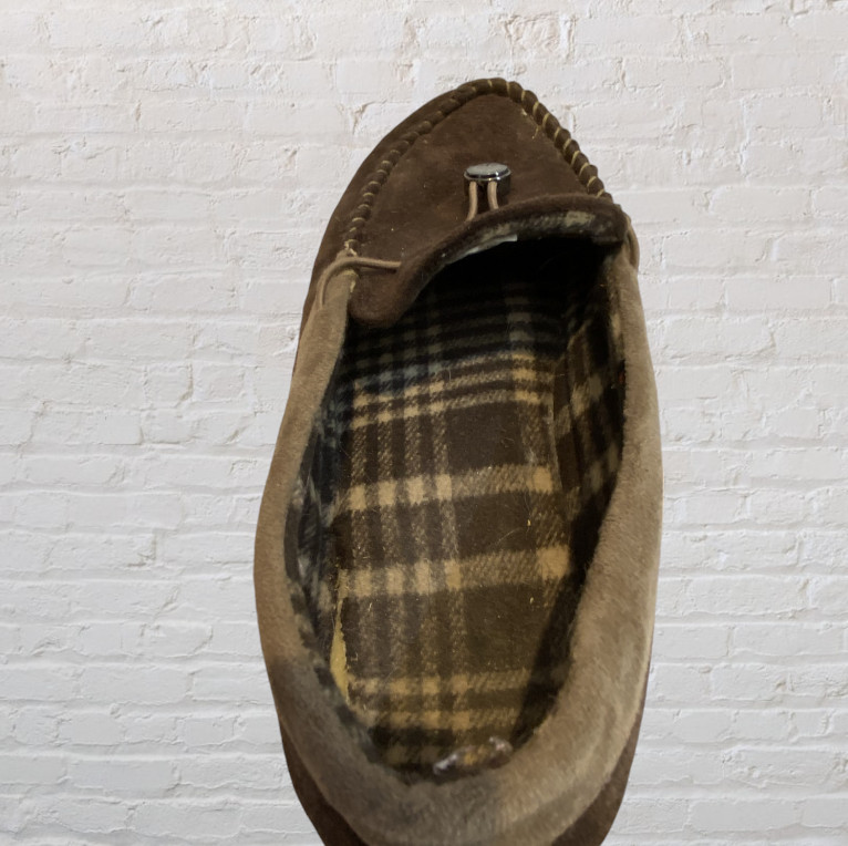 Men’s House Shoe/Slipper, XL, Loafer Style, Rubber Sole, Adjustable for Width