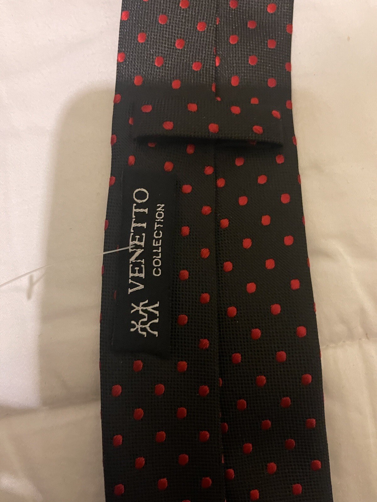 Venetto Tie Pin Dots Blue Red Woven Necktie 3” X 60”