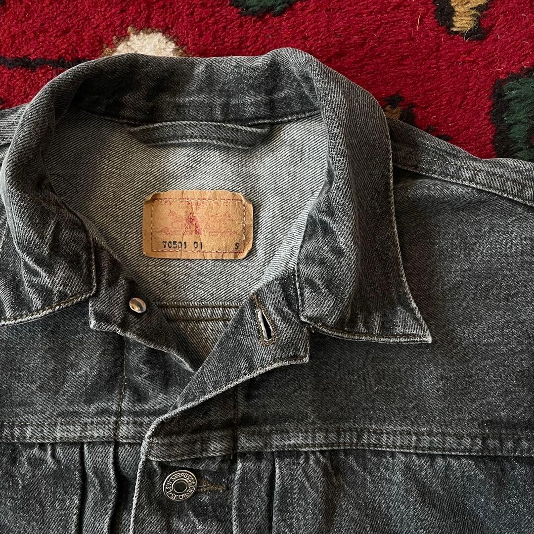 80s Euro Levi’s 70501 01 Black Denim Trucker Jacket 1st Type Sz S