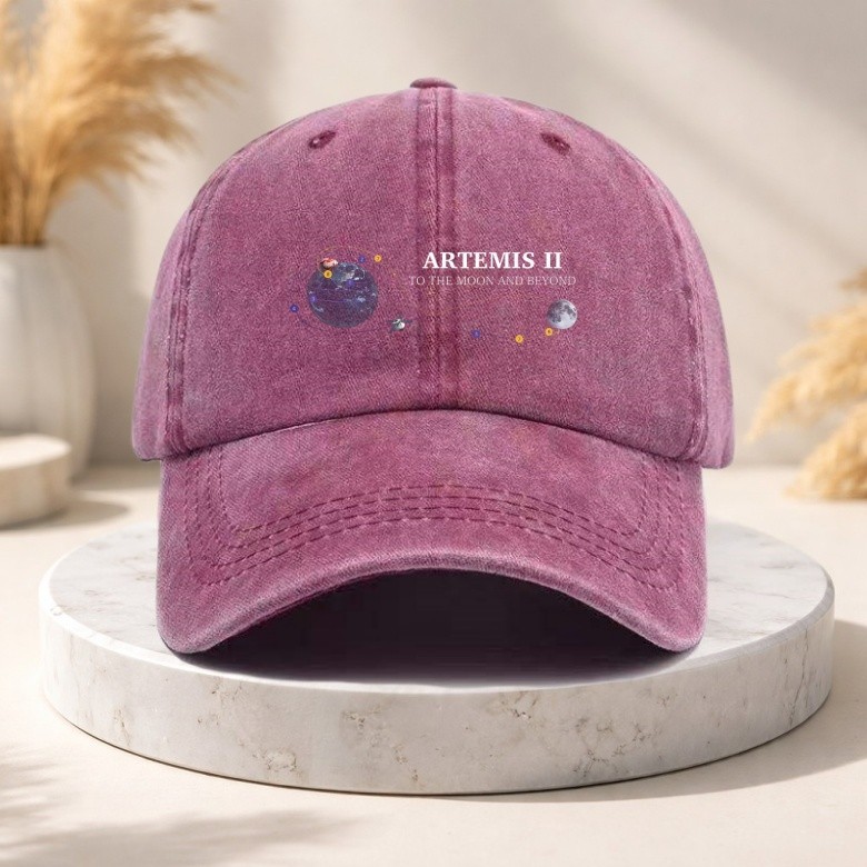 Artemis II To The Moon And Beyond Washed Cotton Baseball Cap Space Mission Hat