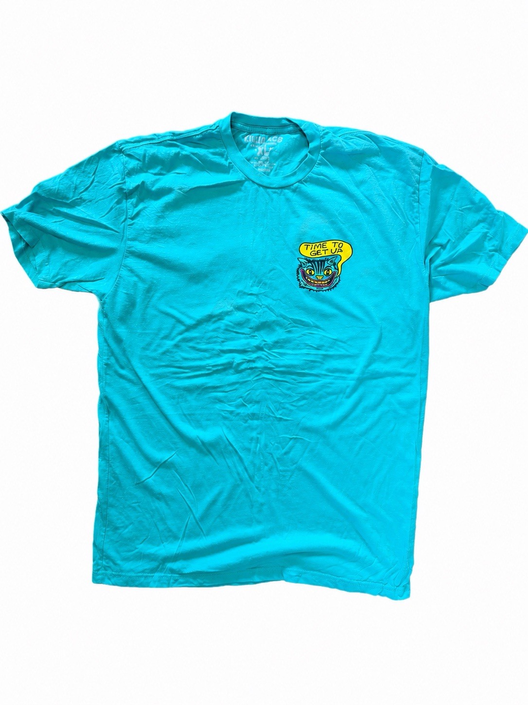 Killer Acid Double-Sided Graphic Logo Crew Neck Short Sleeve T-Shirt XL Blue