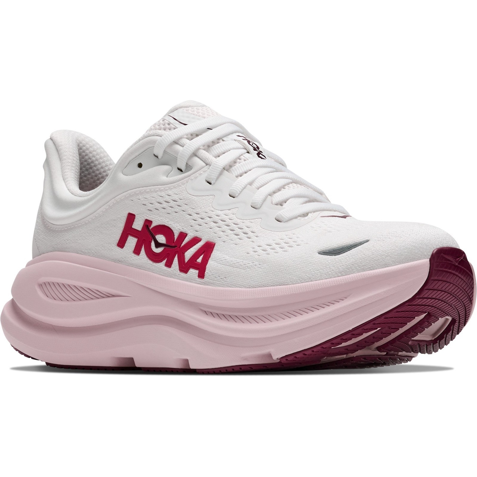 HOKA Bondi 9 Road-Running Shoes – Women’s, White/Pink Opal