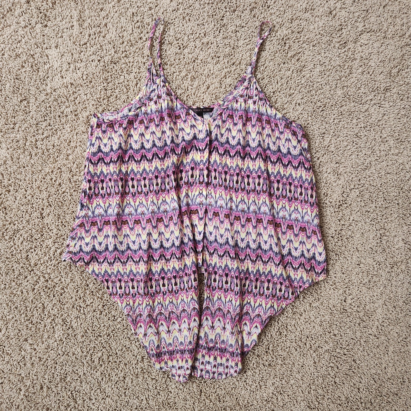 Victoria’s Secret Ikat Print Tie Front Tank Cami Size L