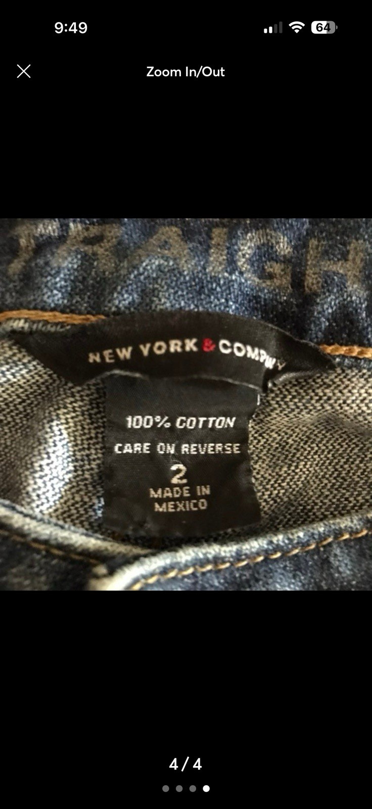 New York & Company Straight Leg Capris Blue Distressed Denim 100% Cotton Sz 2