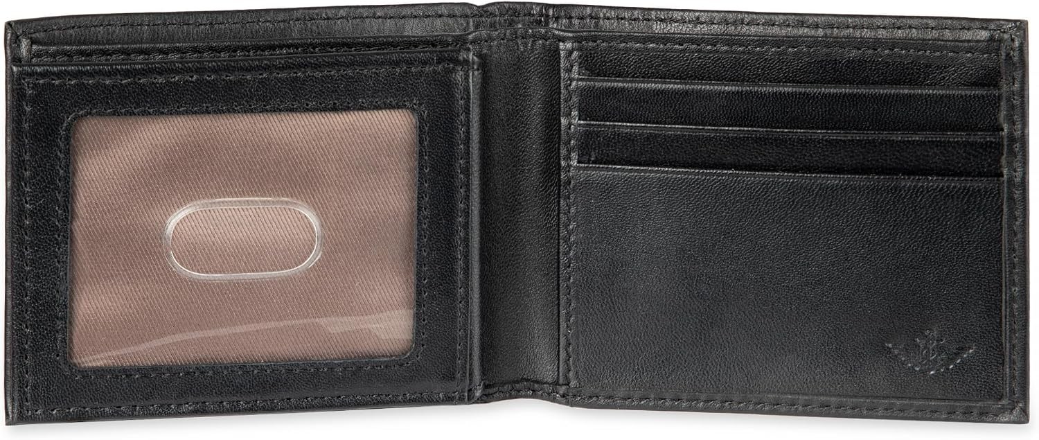 Dockers Men’s Bifold Leather Wallet – Thin Slimfold RFID Blocking Security Smart