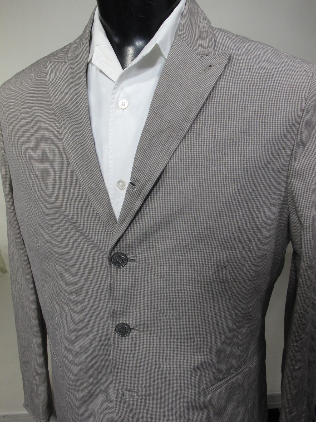 John Varvatos Linen Cotton Sport Coat Unstructured Blazer 54 Eu 44 US Khaki Tan
