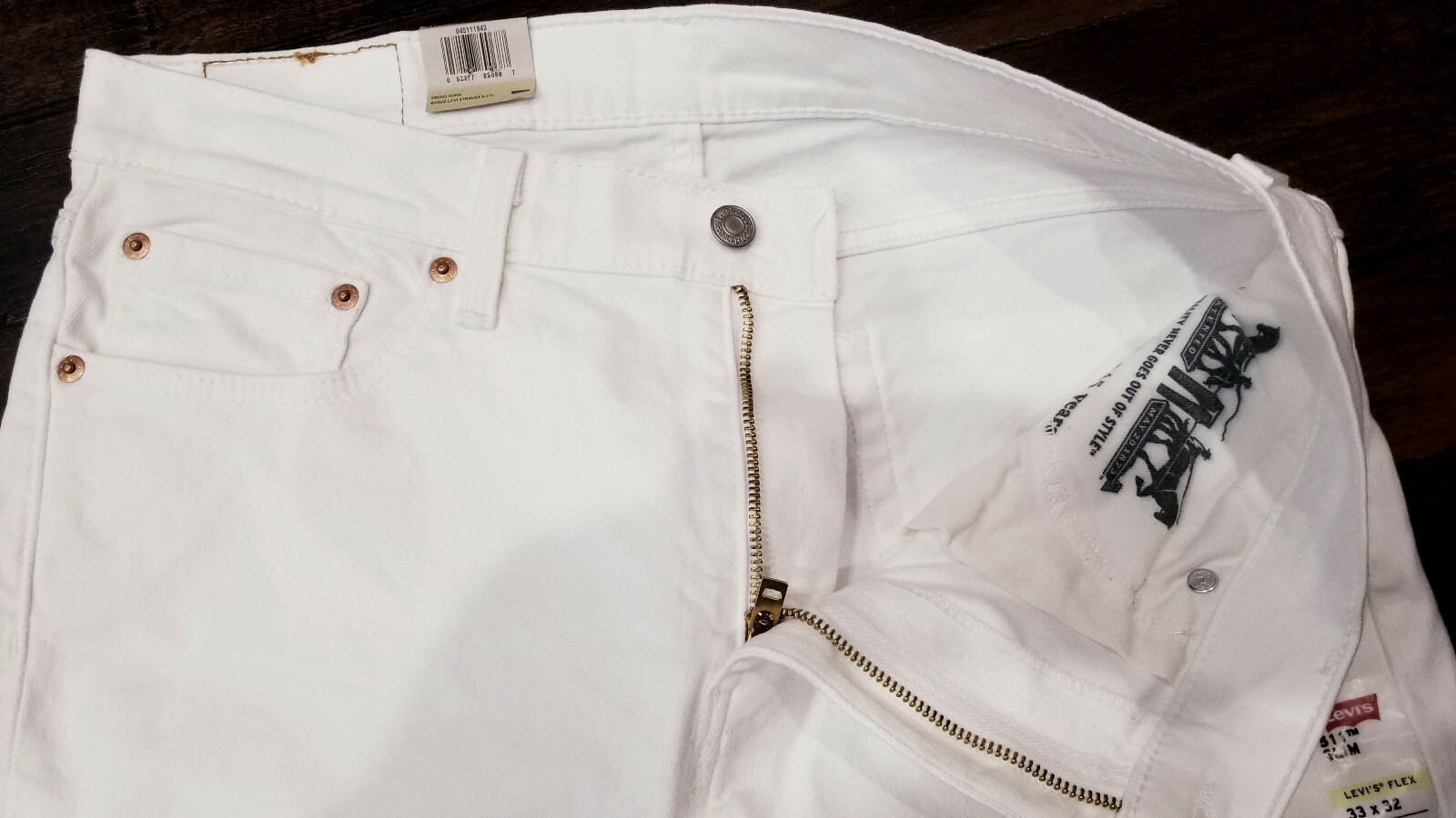 Men’s Levis Flex 511 Slim Stretch Jeans White-30, 31, 32, 33, 34, 36, 38– #1943