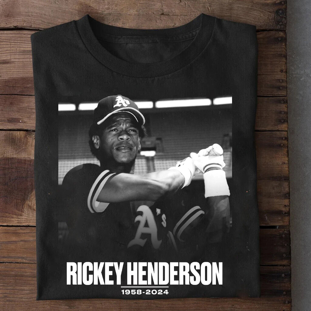 Rest In Peace Rickey Henderson 1958-2024 Black All Size S-5Xl Tee Shirt AC2605