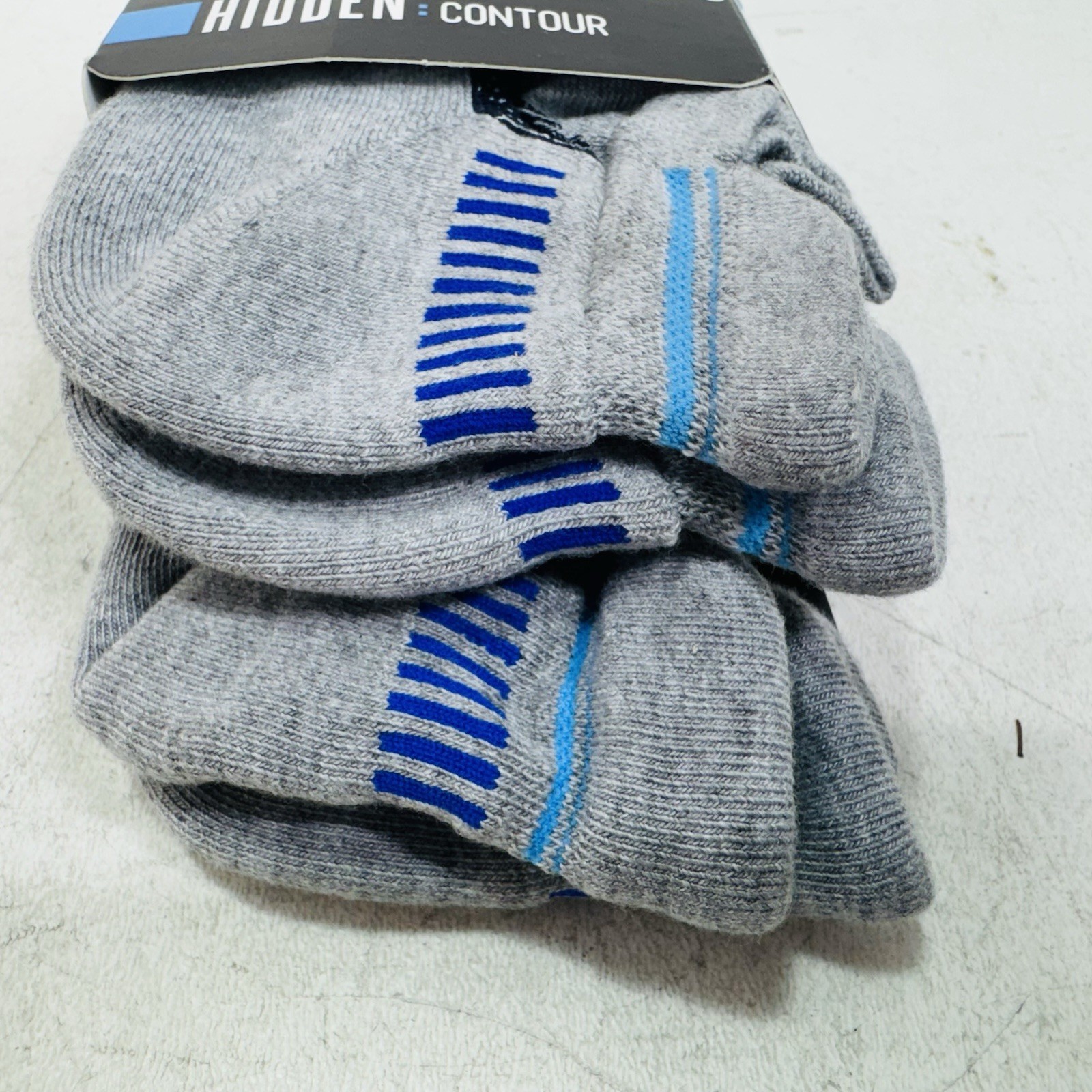 2 Pack – BALEGA HIDDEN CONTOUR NO SHOW SOCKS – Midgrey / Ink – XL MEN’S 12-14