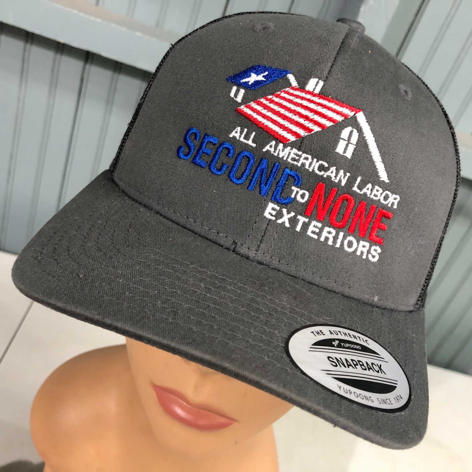 Second To None Exteriors American Labor USA Snapback Baseball Hat Cap