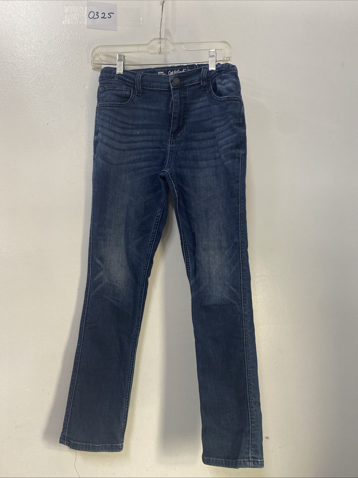 Cat & Jack Blue Jeans 16 Skinny Stretch Adjustable Waist/Button Zipper Closure