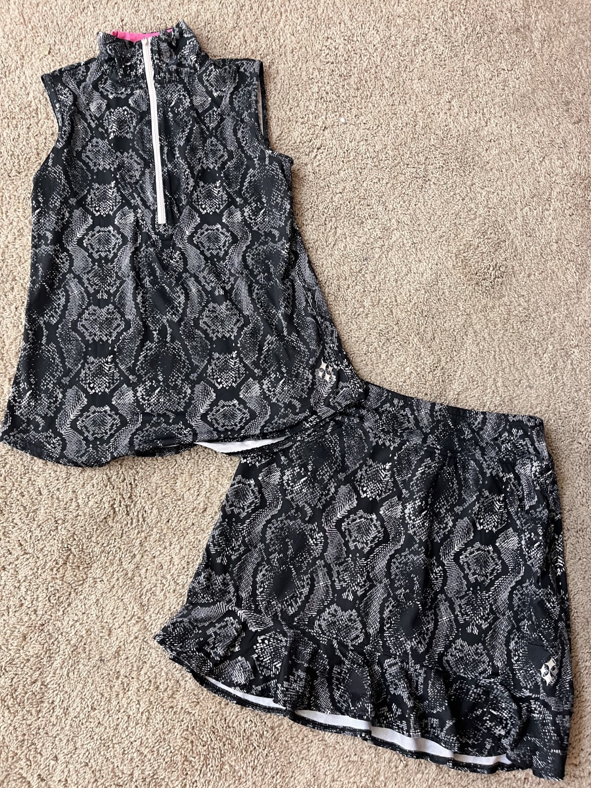 Jofit Golf Tennis Top Skort Set Womens Extra Small Black/White