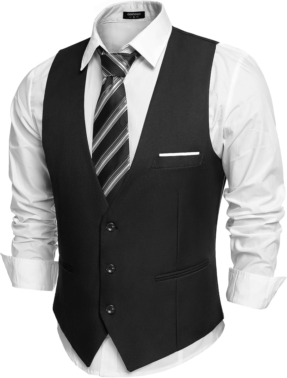 Men’s Slim Fit Formal Waistcoat Vest for Suit Tuxedo Business Wedding