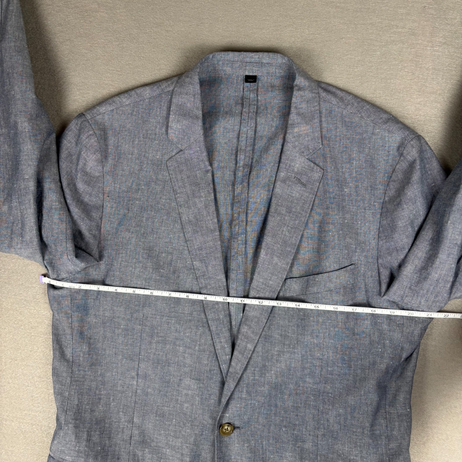 J.Crew Ludlow Chambray Linen Cotton Sport Coat Blazer 42L Blue Portugal