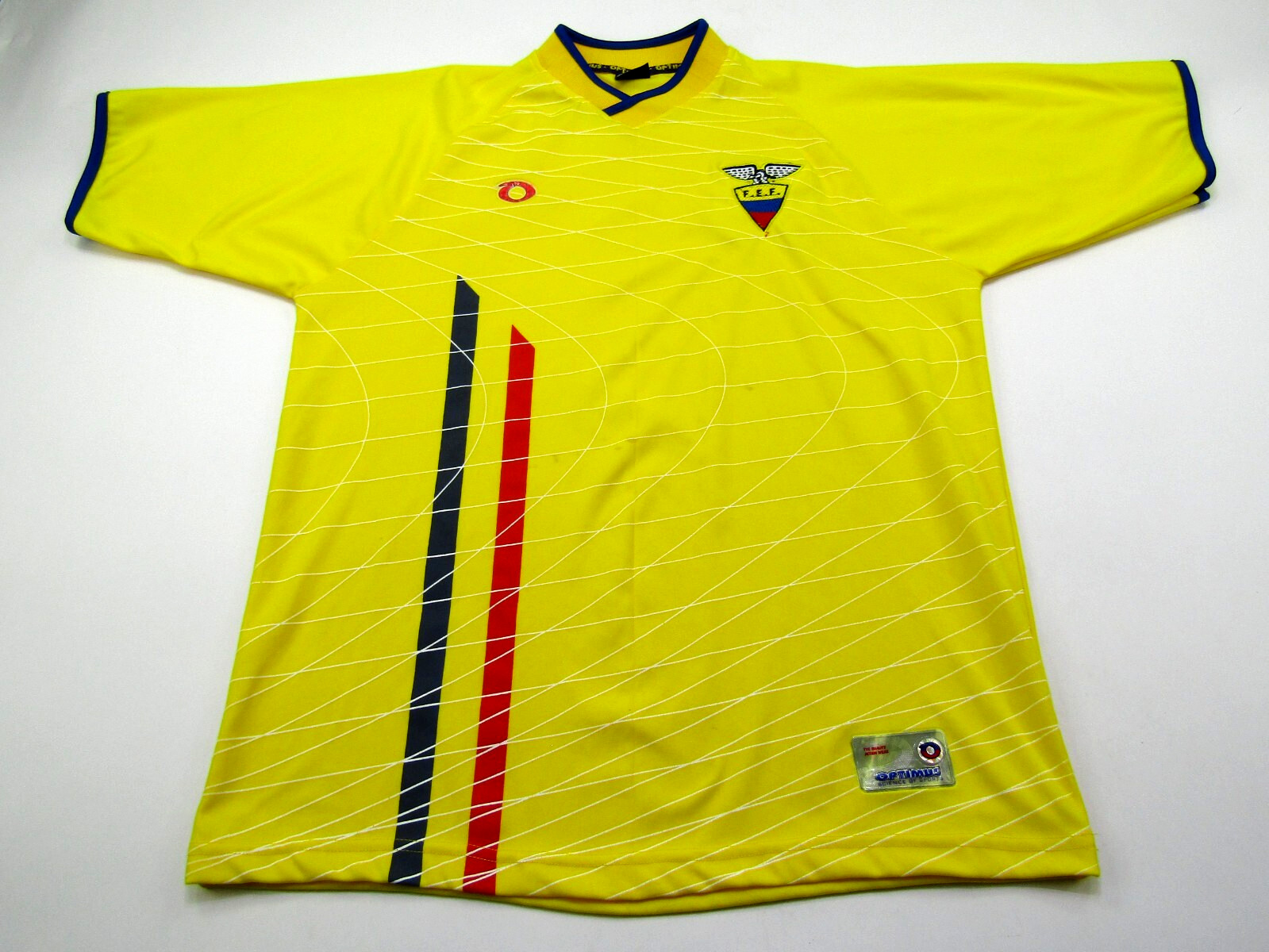 Ecuador National Team FEF Futbol Soccer Jersey Mens L? Optimus Sportswear Logo