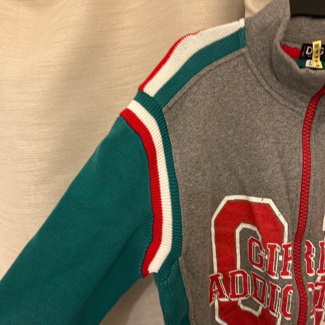 Excellent Condition DOLCE AND GABBANA Zip up Hoodie Top Gray Green from Japan