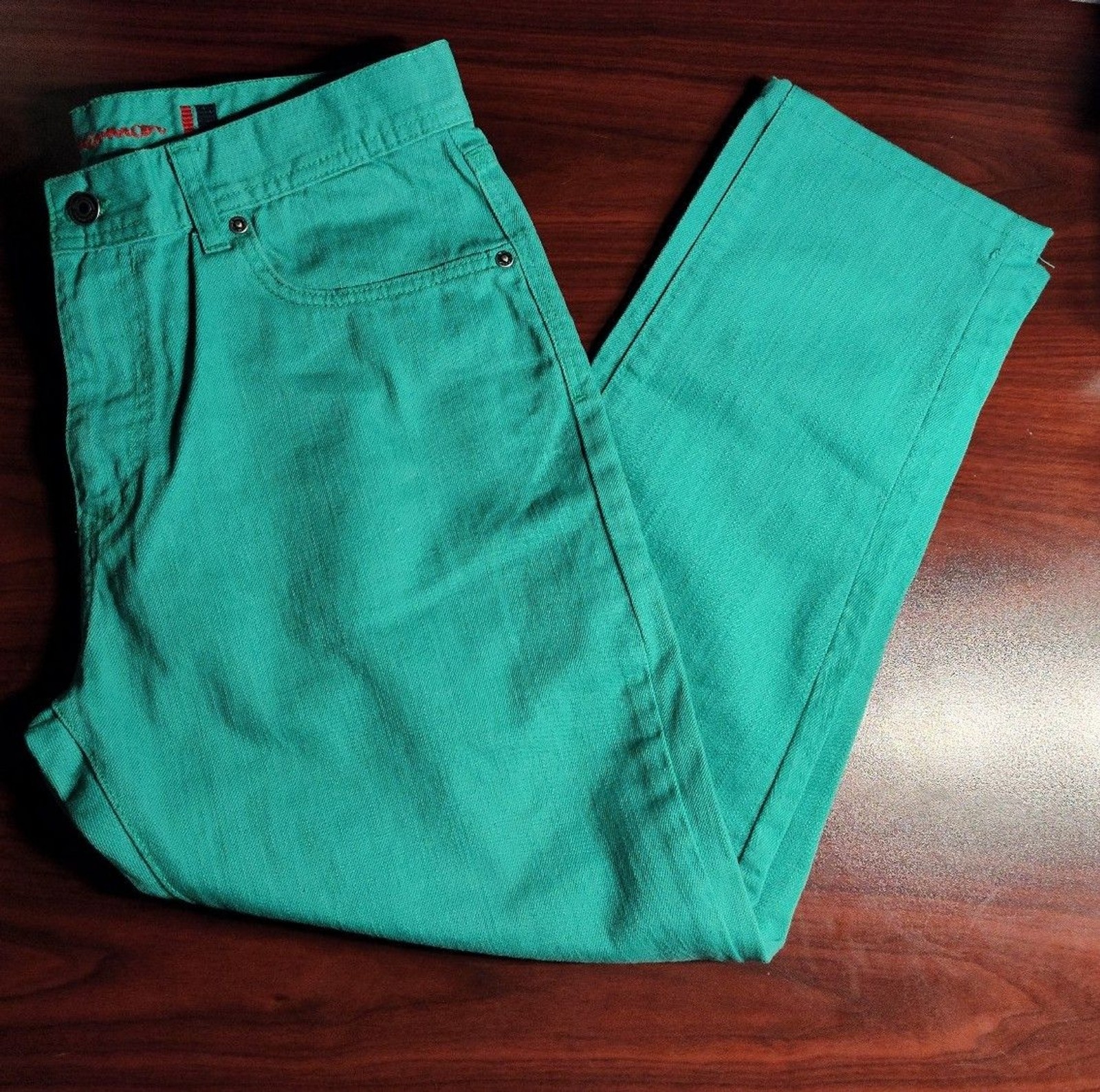 Ben Sherman Men’s Green Jeans 36×32 Straight Fit Casual Pants