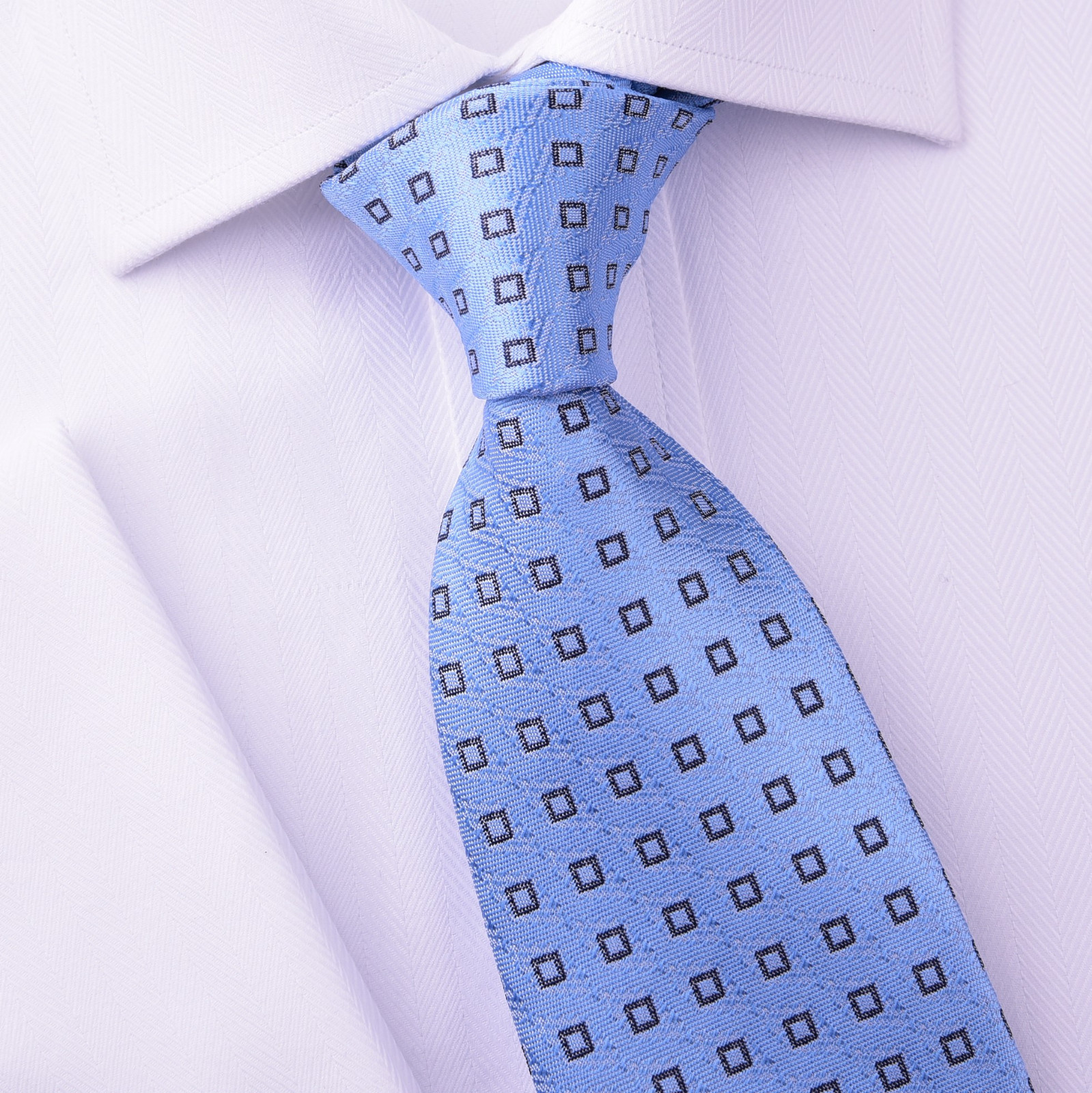 Blue Geometric Squares Classic Tie Mens 8cm Necktie Chemist Fashion