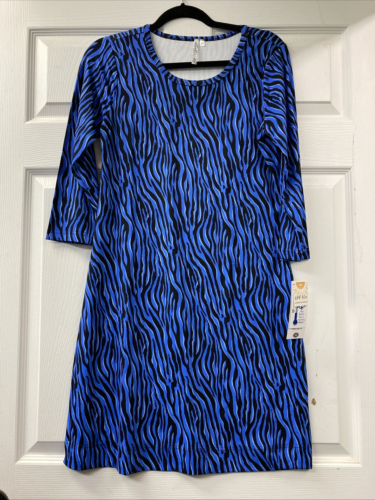 Lulu B XS Blue And Black Tiger Print Dress Upf50