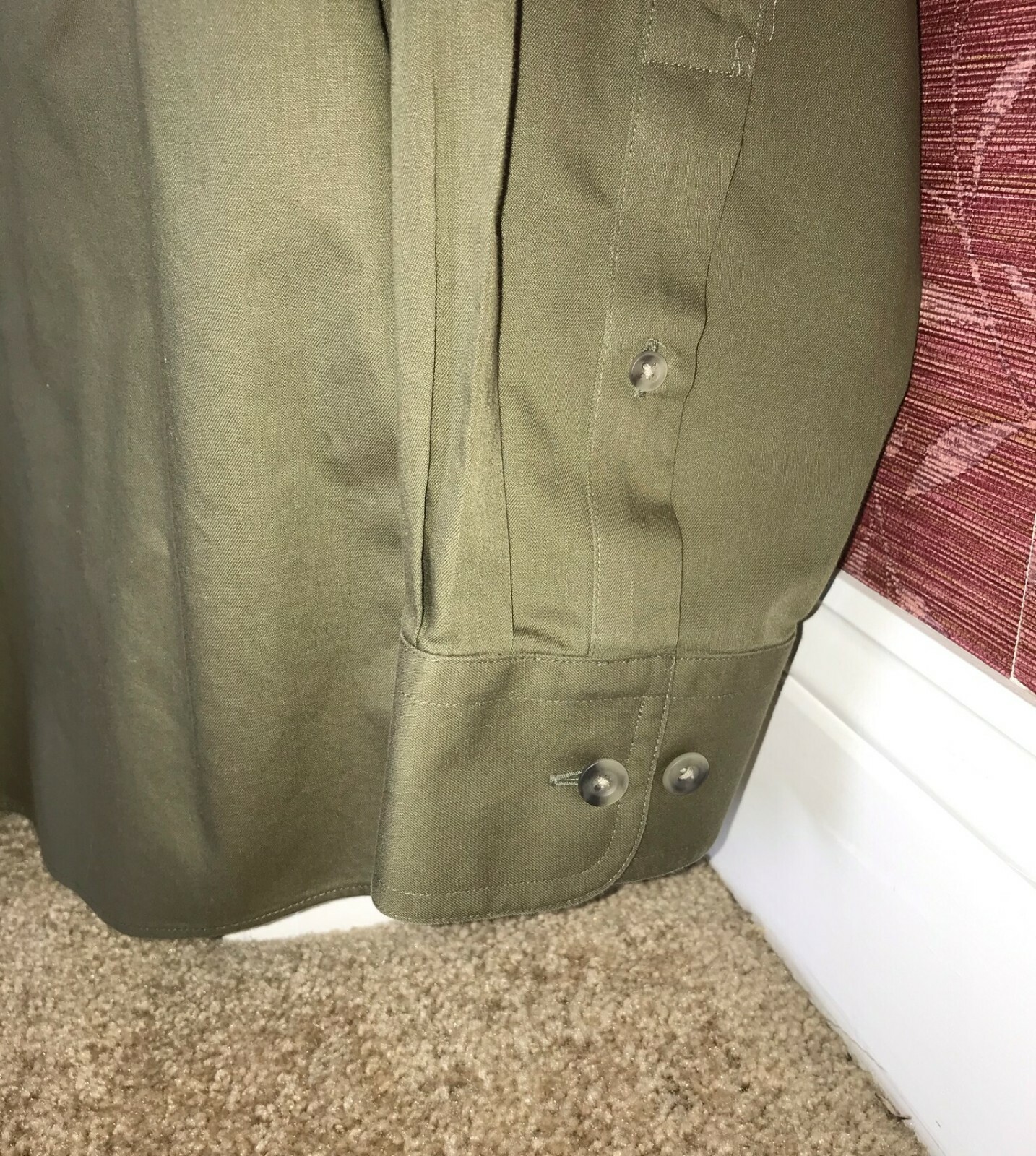 NWOT Cabela’s Nanotex Olive Green Cotton Long Sleeve Button Down Shirt Large Reg