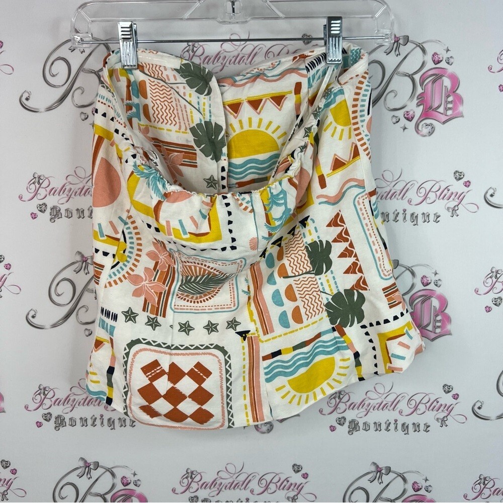 Midnight sky strapless top button up vacation Tropical Print Women’s Tank Top