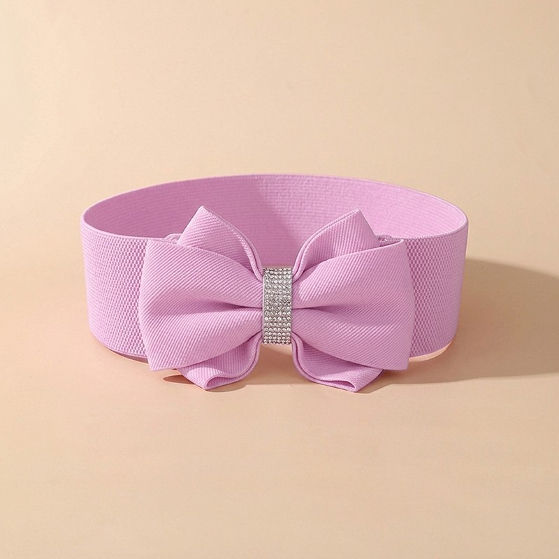 Bowknot Waistband Dress Decors Versatile Elastic Waistband Wide Waistband