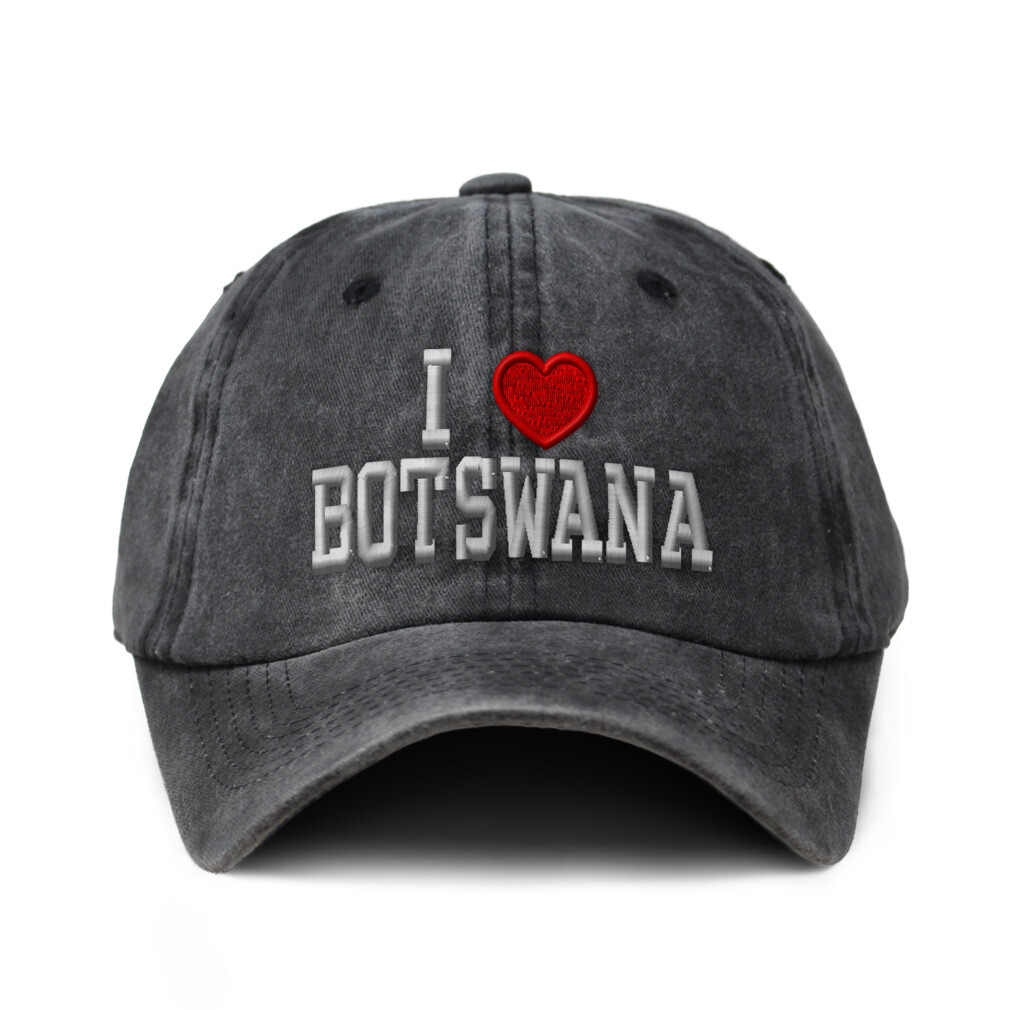 Soft Washed Baseball Cap I Love Botswana I Love Cotton Dad Hats for Men & Women