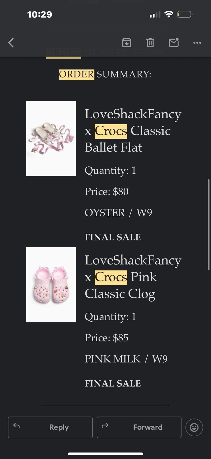 Crocs x LoveShackFancy Classic Ballet Clog Women’s Size 9 Oyster Floral NEW NIB