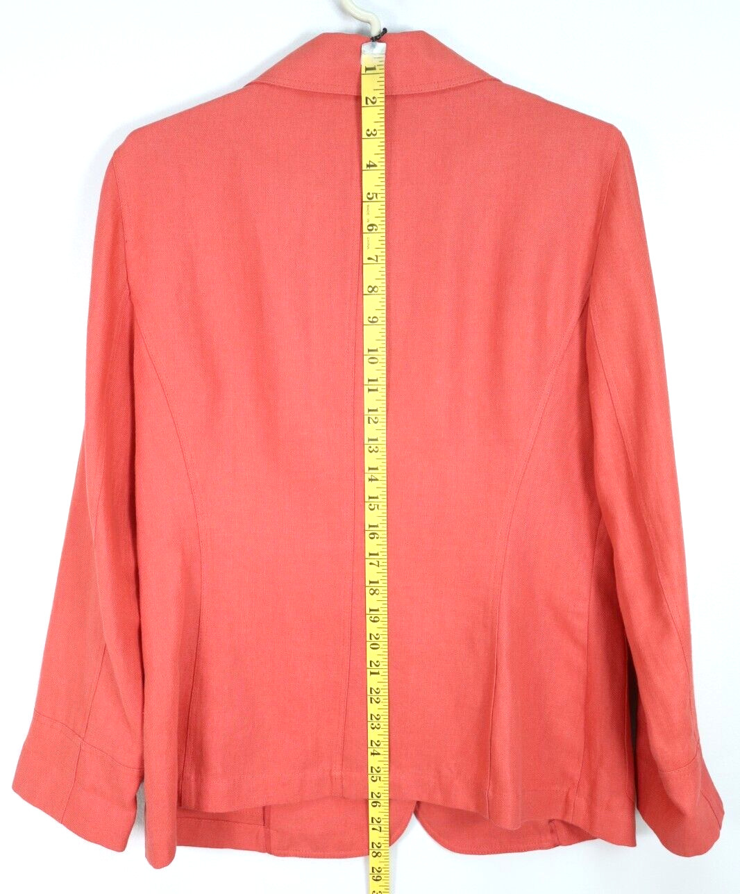NEW LAFAYETTE 148 Women’s 100% Linen Jacket Long Sleeve Deep Coral Red Size 10