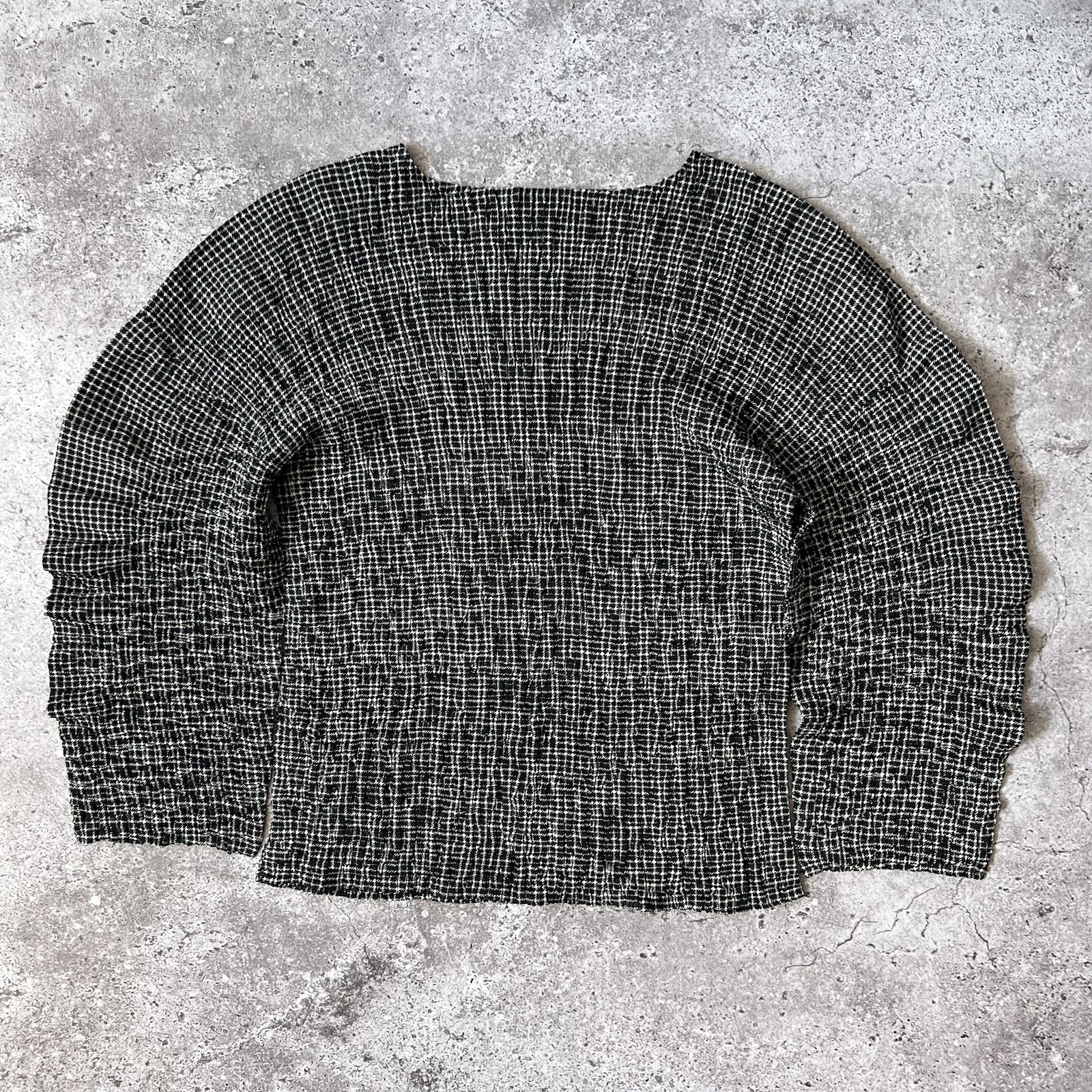 Vintage Armani Collezioni Plisse Top IT 46 US 10 Structural Curved Sleeve