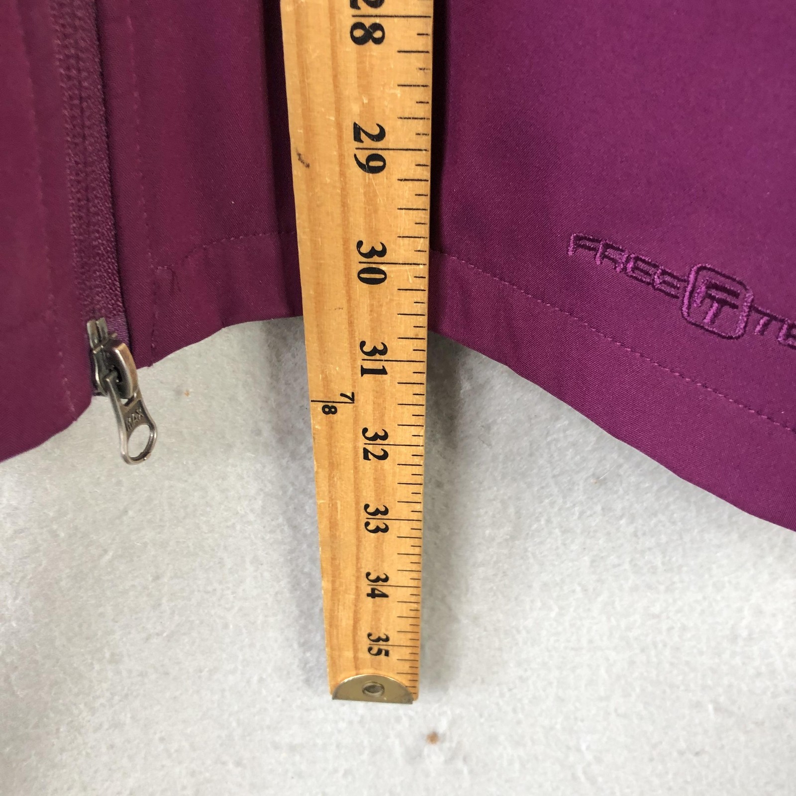 FreeTech Coat Womens L Purple Softshell Hooded Rain Zip Pockets Berry Parfait