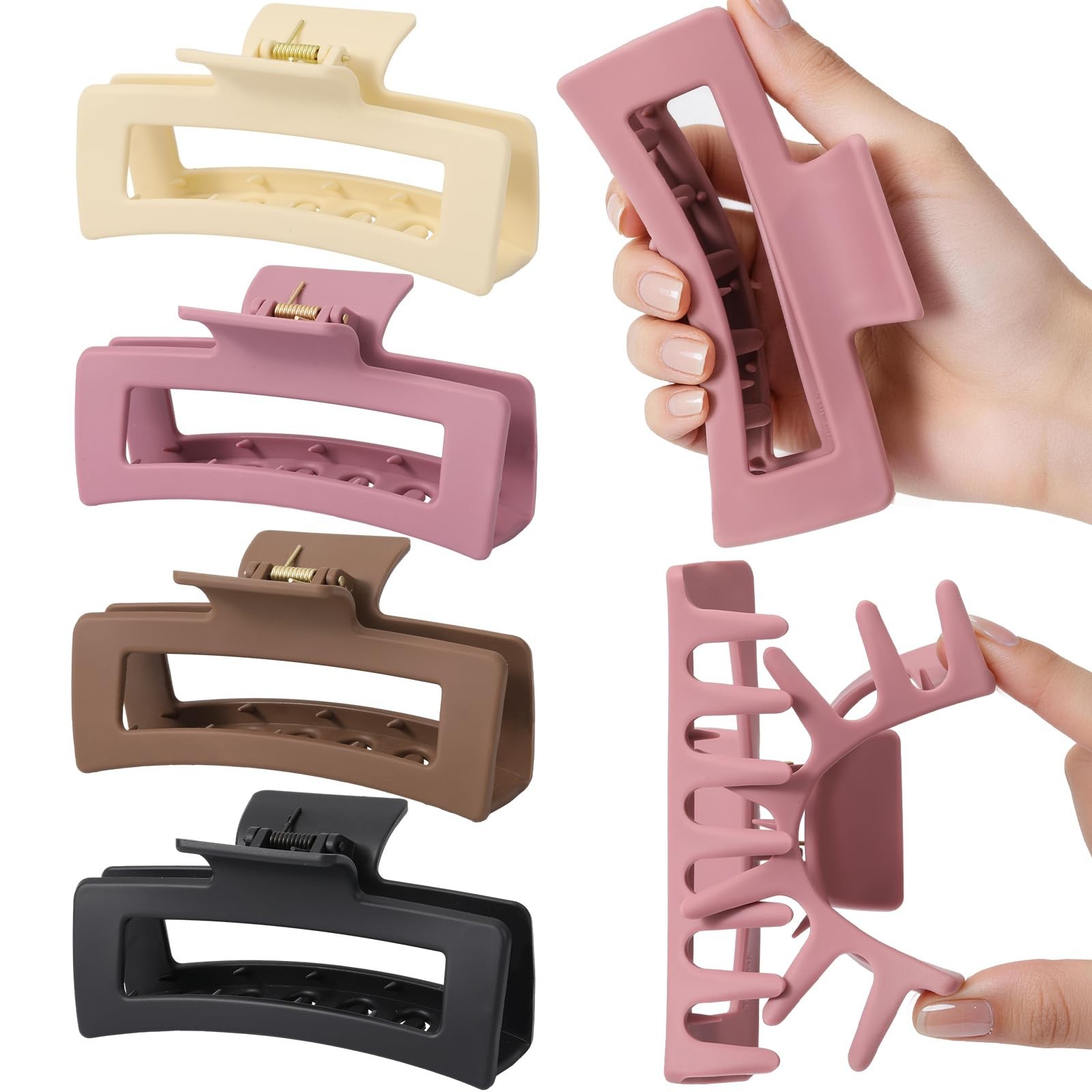 4Pcs Extra Large Cloud Claw Clips for Thick Curly Hair – Jumbo Silicone Jaw Clip