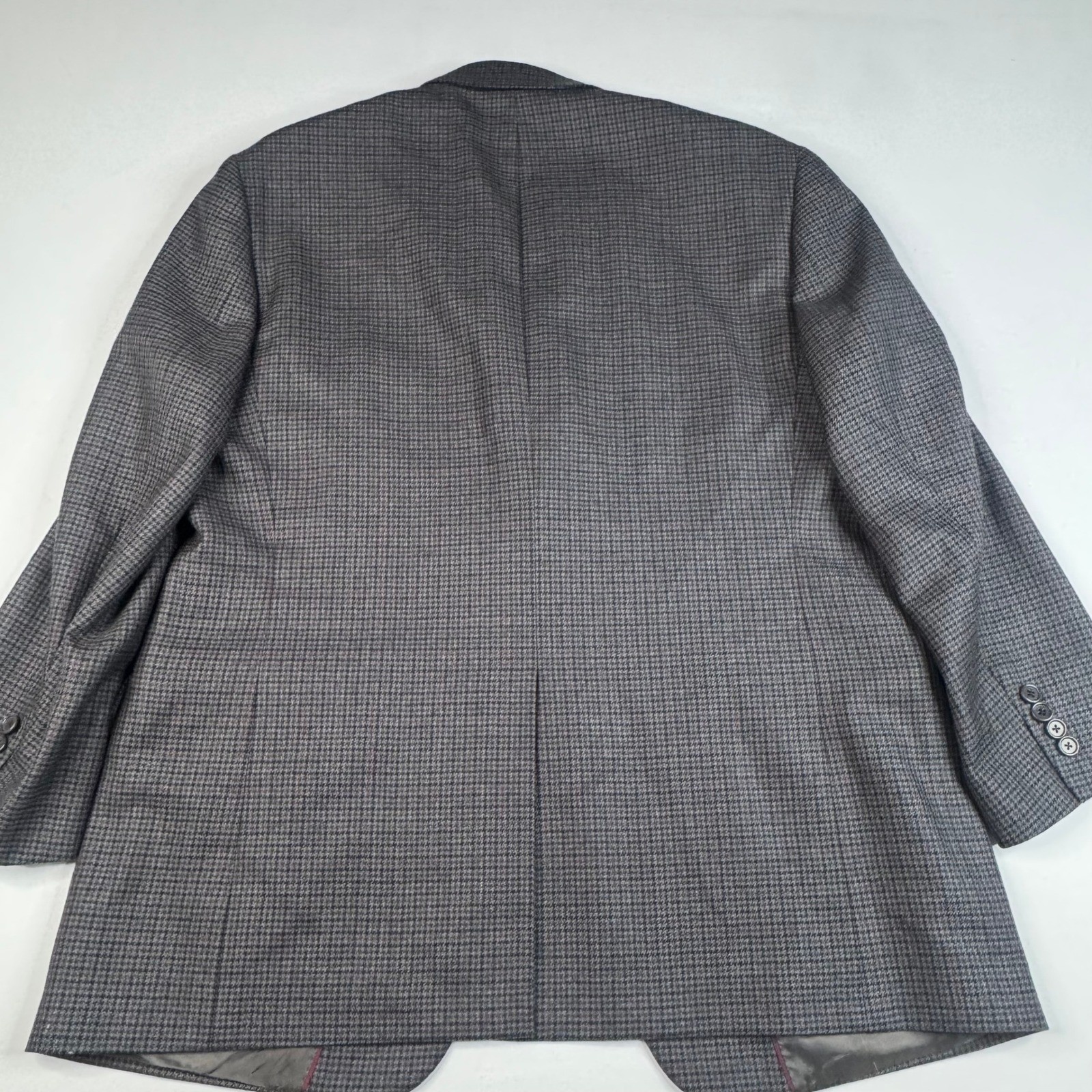 Brooks Brothers Wool Blazer Mens 46R Grey Houndstooth 1818 Madison Sport Coat