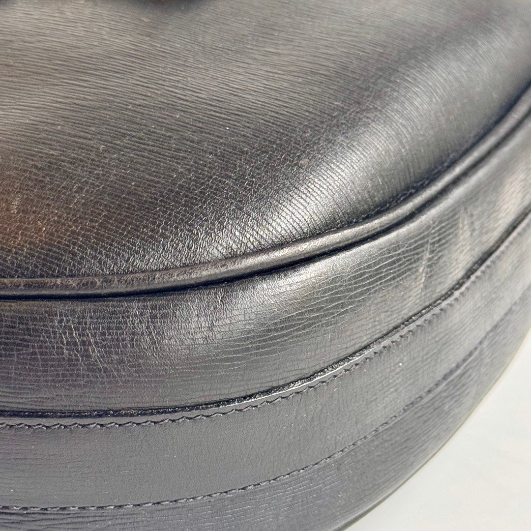 BALLY Vintage Leather Shoulder Bag Black Made in Italy Size: W:9,8 × H:7.9 in.