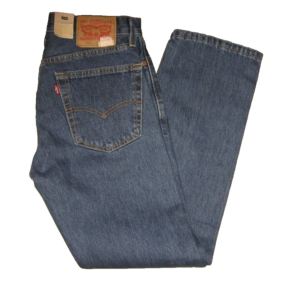 Levi’s Men’s 505 Jeans 40×32 Dark Stonewash Regular Fit Straight Leg New w/ Tags