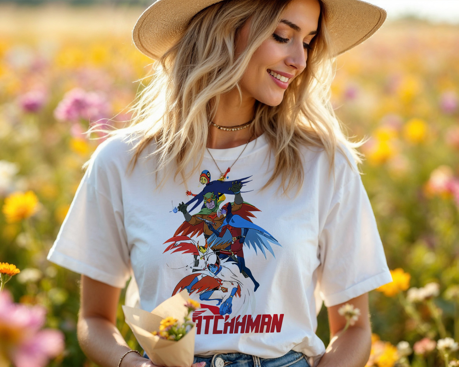 Gatchaman Anime Hero Team T-Shirt – Retro Superhero Squad Graphic Tee A182