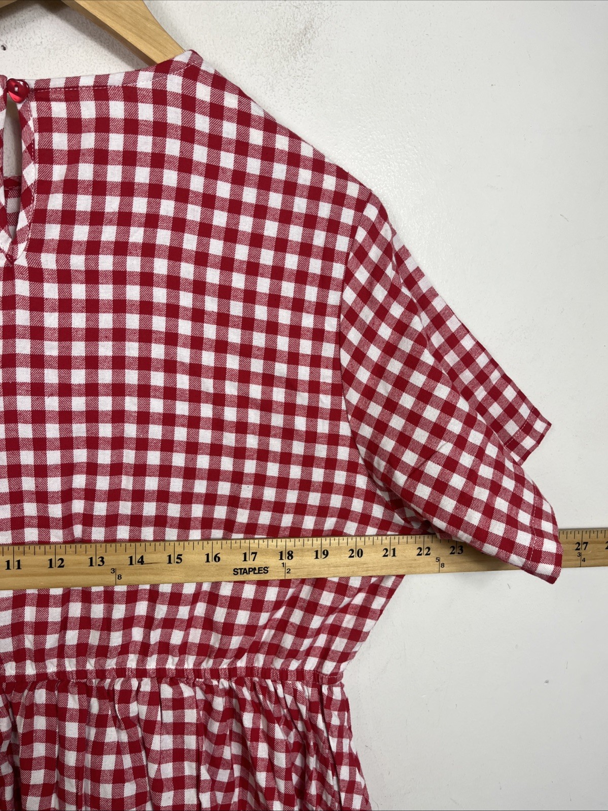 Shiny By Nature Glad I “Found You” Gingham Dress Size M Red/White NWOT