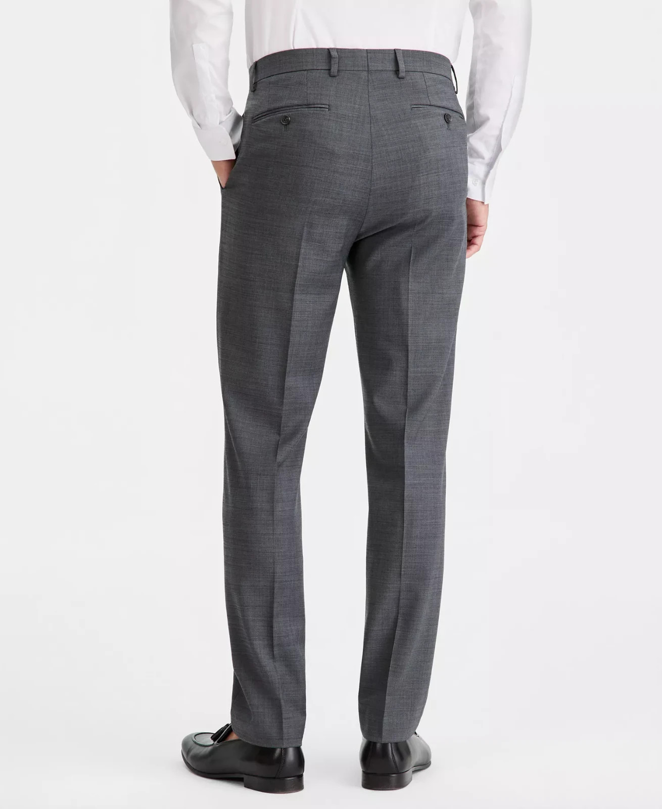 Calvin Klein Men’s Slim-Fit Wool-Blend Stretch Suit Pants Size 30W x 30L Gray
