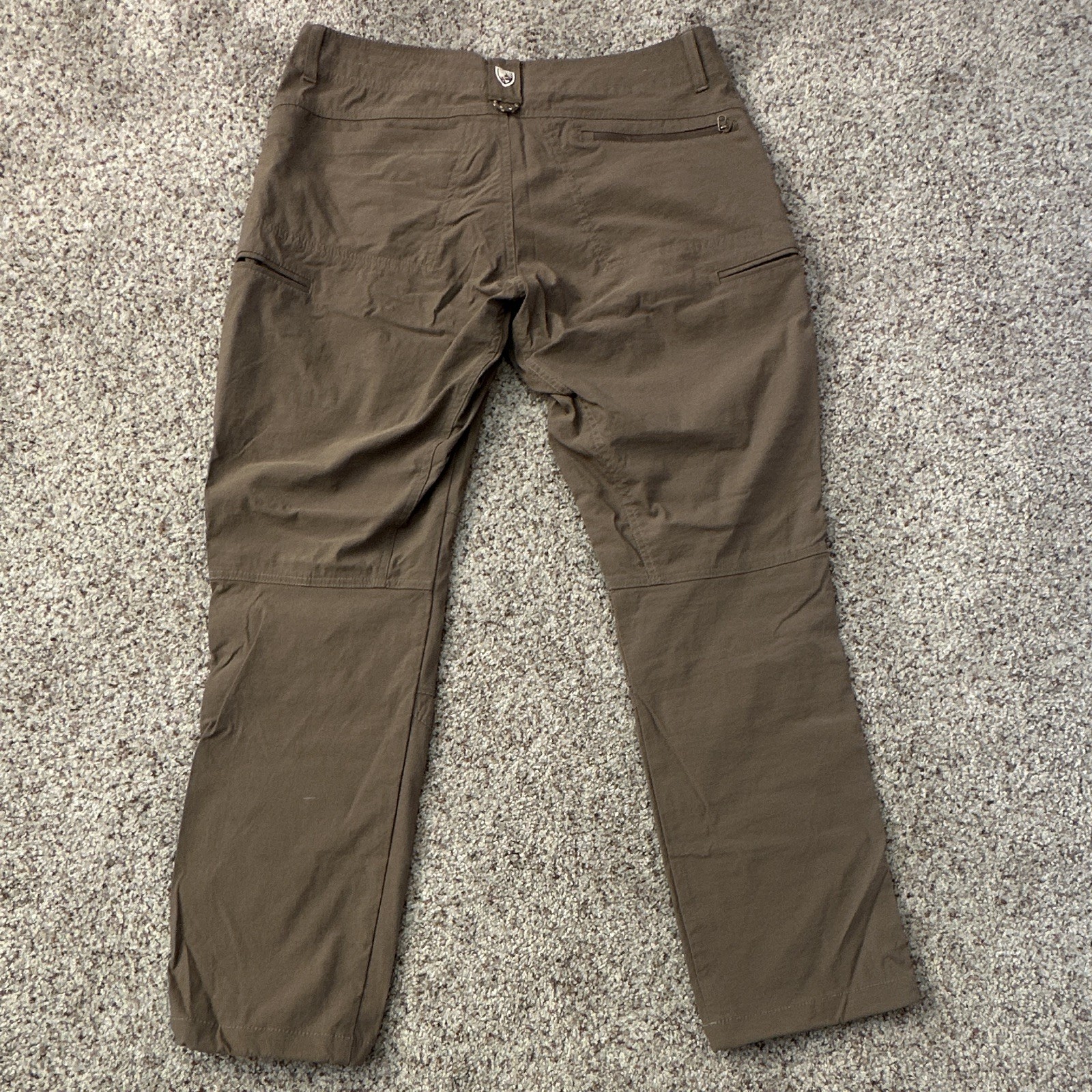 KÜHL Men’s Brown Casual Pants 34W Straight Leg Canvas Nylon/Spandex Pockets