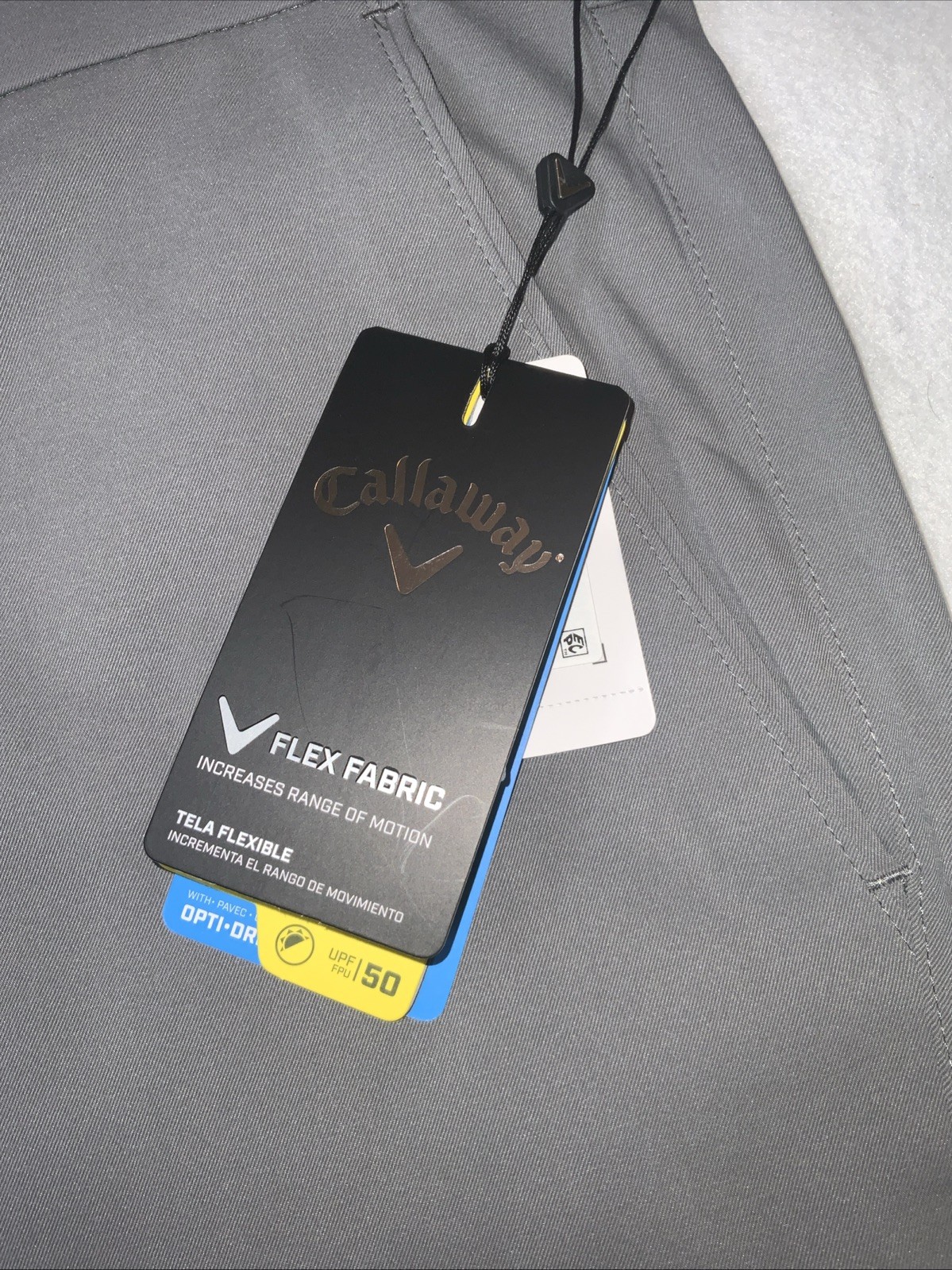 Callaway Men Stretch Flex Fabric Opti-Dri Quiet Shade Grey UPF 50 Shorts Sz 46B