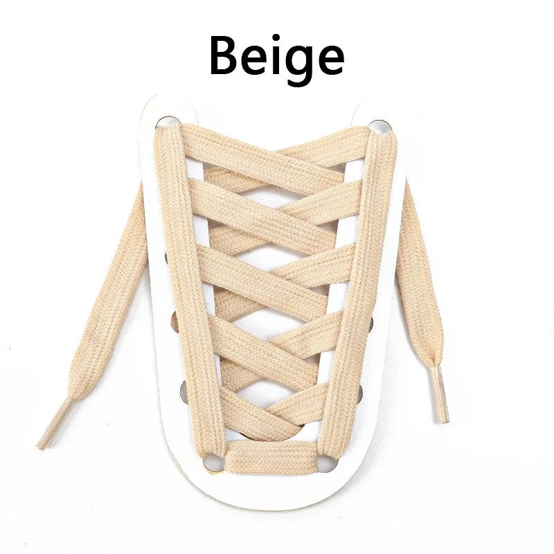 1Pair New Double-layered Polyester-cotton Shoelaces 1cm Wide Flat High-quality S